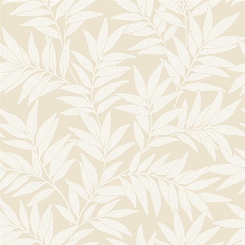 Morris Taupe Leaf Wallpaper