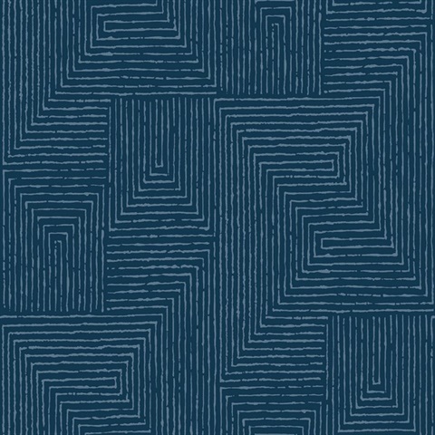 Mortenson Navy Geometric Wallpaper