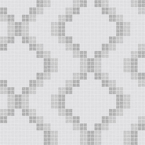 Mosaic Grey Grid Wallpaper