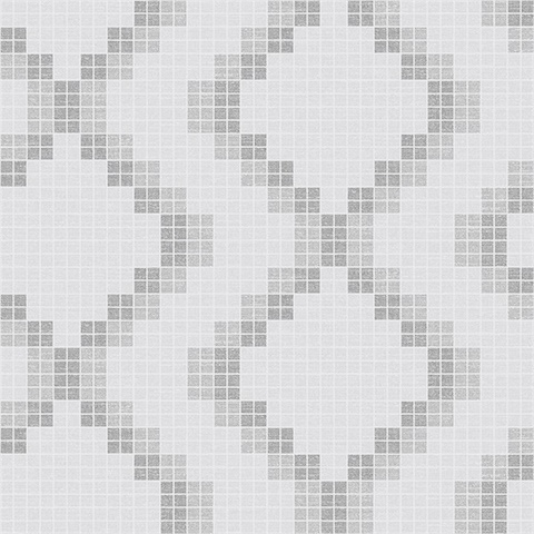 Mosaic Grey Grid Wallpaper