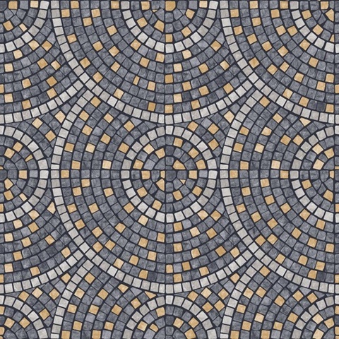 Mosaic Mirage Black and Grey Wallpaper