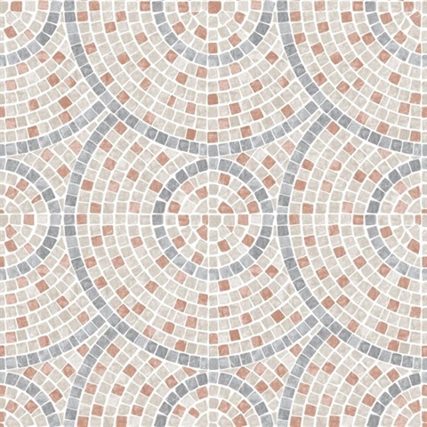 Mosaic Mirage Terracotta and Neutrals Wallpaper