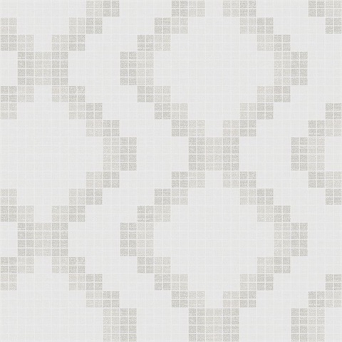 Mosaic Taupe Grid Wallpaper