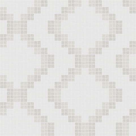 Mosaic Taupe Grid Wallpaper