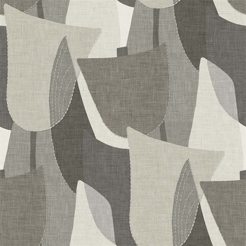 Mosley Modern Tulips Charcoal & Grey Wallpaper