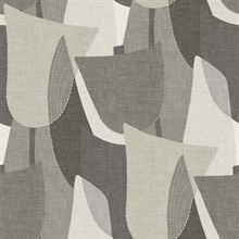 Mosley Modern Tulips Charcoal & Grey Wallpaper