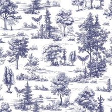Mothman Novelty Toile Navy Blue Peel and Stick Wallpaper