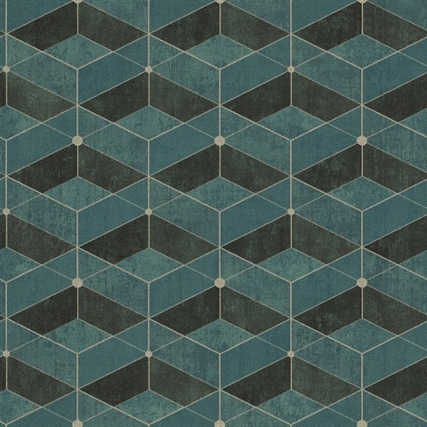 Muir Teal Geometric Wallpaper