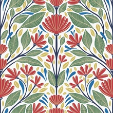 Multi Carmela Scandinavian Floral Wallpaper