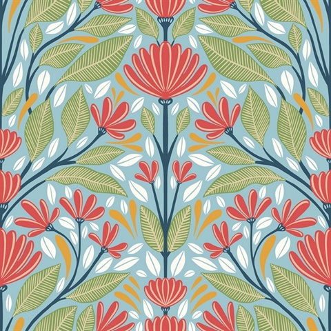 Multi Carmela Scandinavian Floral Wallpaper