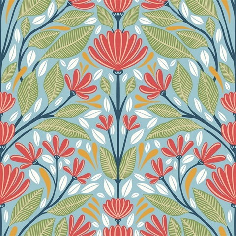 Multi Carmela Scandinavian Floral Wallpaper
