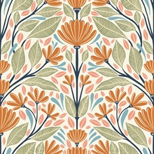 Multi Carmela Scandinavian Floral Wallpaper