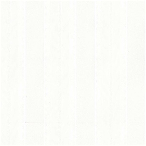 Classic Stripe Emboss Pearl White Wallpaper