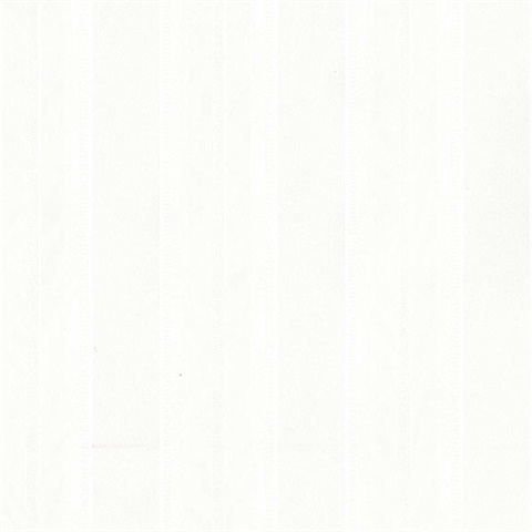 Classic Stripe Emboss Pearl White Wallpaper