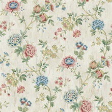 Multicolor Chrysanthemum Multicolor Jacobean Floral Wallpaper