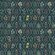 Multicolor Hawthorne Vintage Botanical Arches Rifle Paper Wallpaper