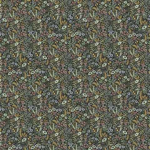 Multicolor Tapestry Blooming Flowers Buds and Leaves Rifle Paper Wallp