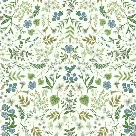 Multicolor Wildwood Floral Wildflowers and Greenery Rifle Paper Wallpa