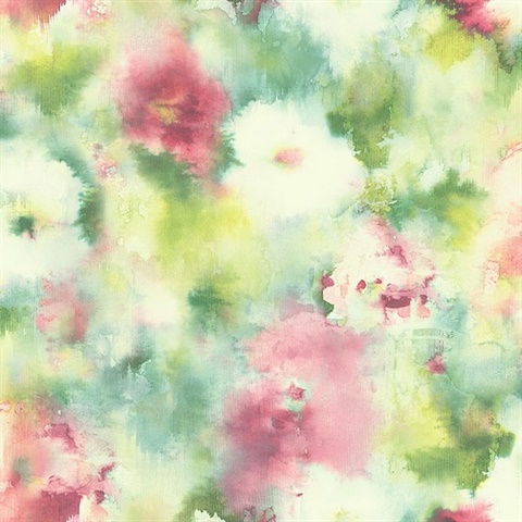 Multicolored Commercial Abstract Floral Wallpaper