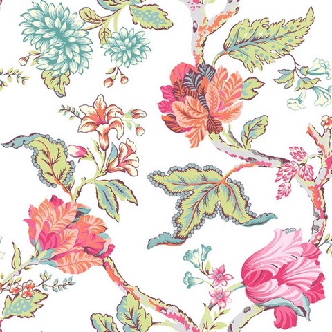 Multicolored Commercial Jacobean Wallpaper