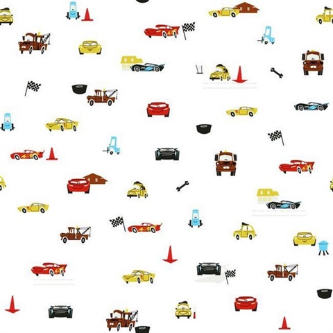 Multicolored Disney and Pixar Cars Racing Spot Wallpaper