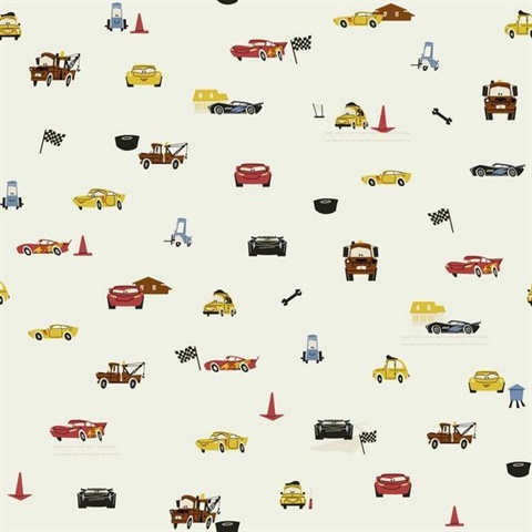 Multicolored Disney and Pixar Cars Racing Spot Wallpaper