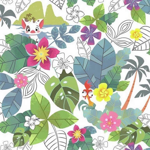 Multicolored Disney Moana Jungle Wallpaper