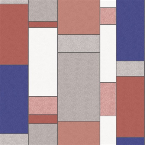 Multicolored Geometric Squares & Rectangles Pop Art Wallpaper