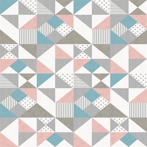 Multicolored Geometric Triangle, Square, & Dots Wallpaper