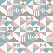 Multicolored Geometric Triangle, Square, & Dots Wallpaper