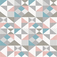 Multicolored Geometric Triangle, Square, &amp; Dots Wallpaper