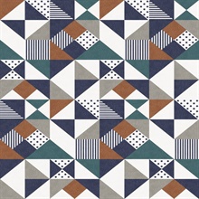 Multicolored Geometric Triangle, Square, & Dots Wallpaper