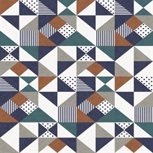 Multicolored Geometric Triangle, Square, &amp; Dots Wallpaper