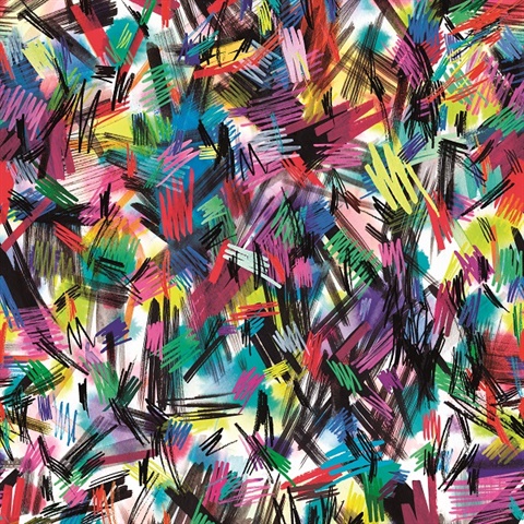 Multicolored Wild Brushstrokes Wallpaper