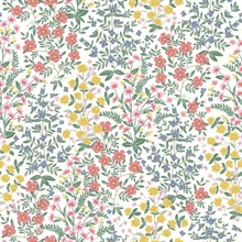 Multicolored Wildwood Garden Floral Wallpaper