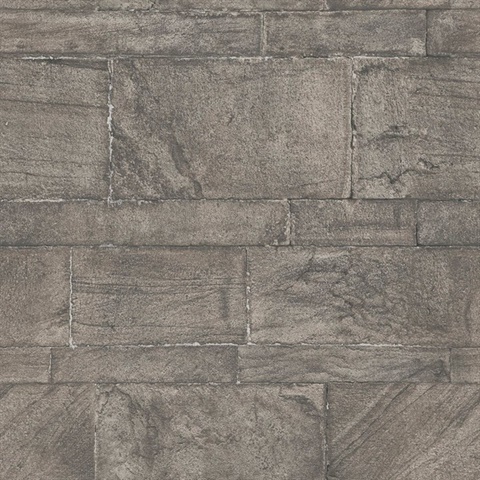 Murray Dark Grey Stone Wall Wallpaper