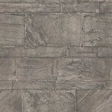 Murray Dark Grey Stone Wall Wallpaper