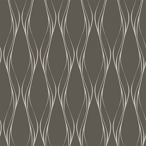 Muse Veritcal Wavy Stripe Black Wallpaper