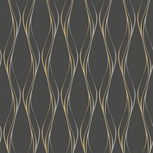 Muse Veritcal Wavy Stripe Black Wallpaper
