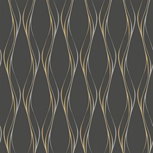 Muse Veritcal Wavy Stripe Black Wallpaper