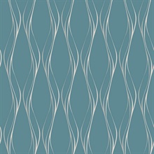 Muse Veritcal Wavy Stripe Blue Wallpaper