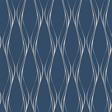 Muse Veritcal Wavy Stripe Blue Wallpaper