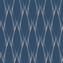 Muse Veritcal Wavy Stripe Blue Wallpaper