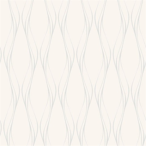 Muse Veritcal Wavy Stripe Cream Wallpaper
