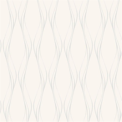 Muse Veritcal Wavy Stripe Cream Wallpaper