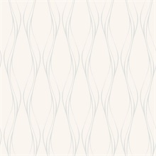Muse Veritcal Wavy Stripe Cream Wallpaper