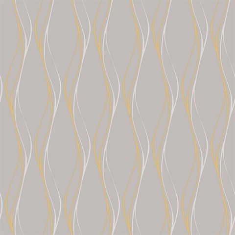 Muse Veritcal Wavy Stripe Grey Wallpaper