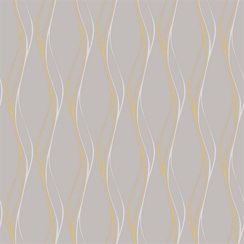 Muse Veritcal Wavy Stripe Grey Wallpaper