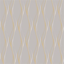 Muse Veritcal Wavy Stripe Grey Wallpaper
