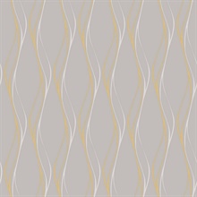 Muse Veritcal Wavy Stripe Grey Wallpaper